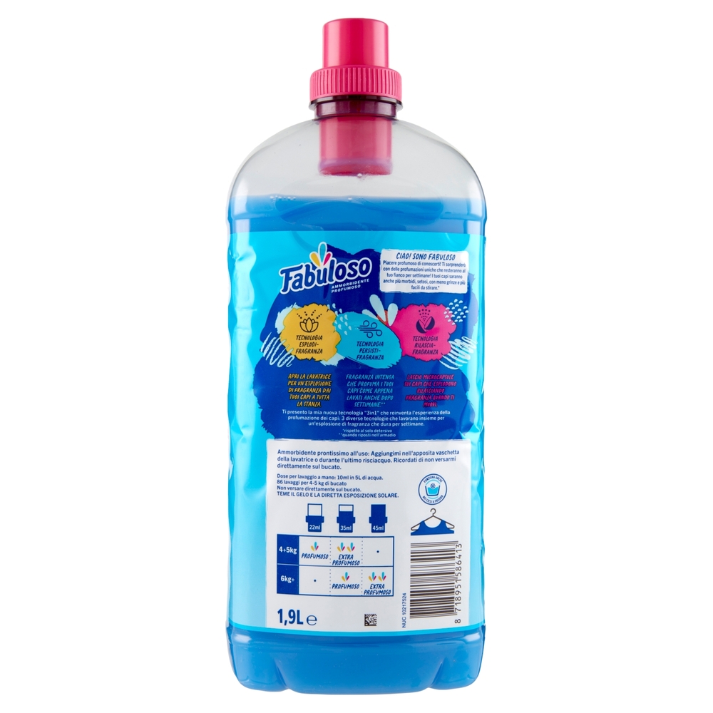 Fabuloso ammorbidente concentrato Fresco Mattino 86 lavaggi 1,9 L